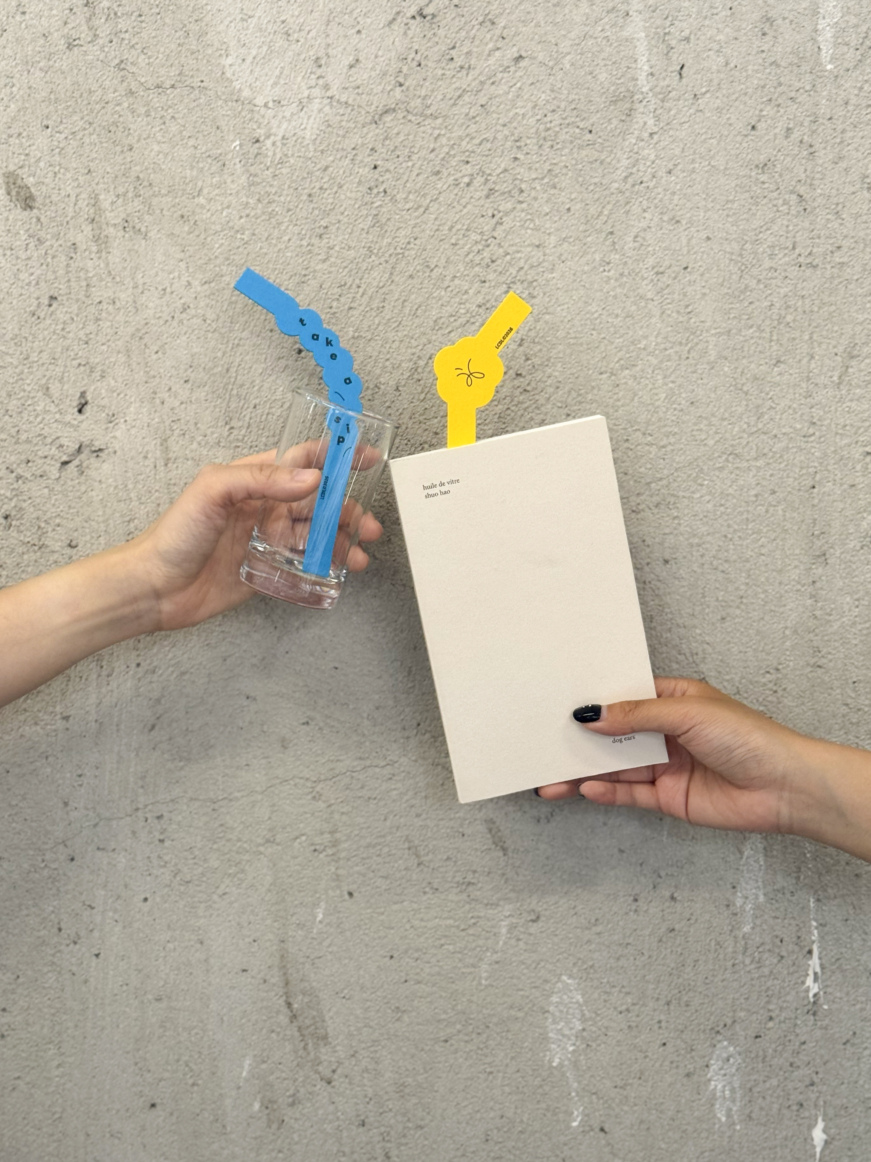 Take a sip bookmarks with a book